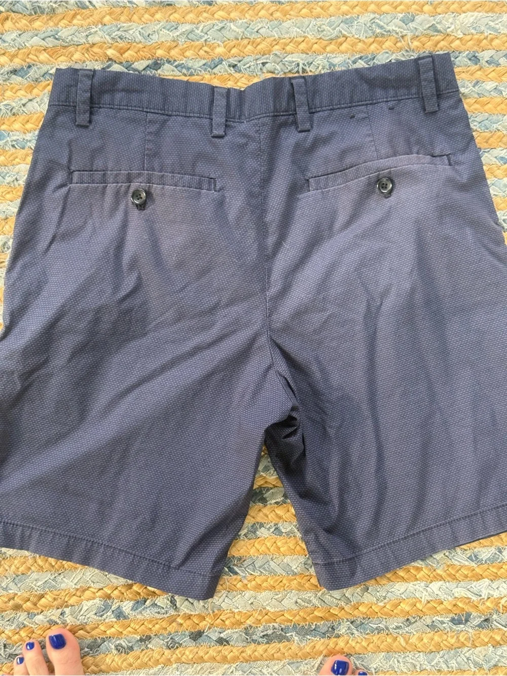 Banana Republic 32” Navy Textured Flat-Front Men’s Shorts